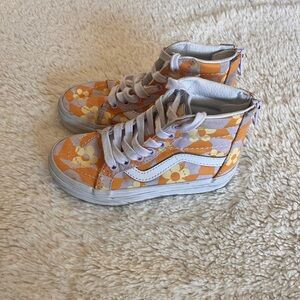 Vans Floral High-Top Sneakers Kids Sz 11